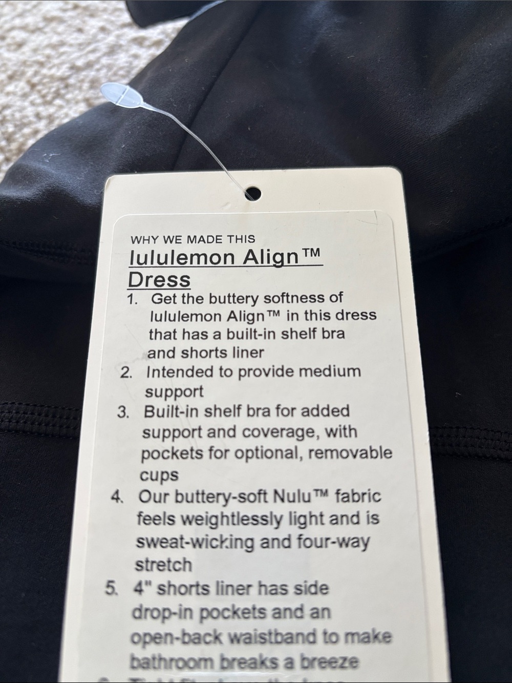 lululemon athletica Black Align Sleeveless Midi Dress Sz 4 - Picture 6 of 6